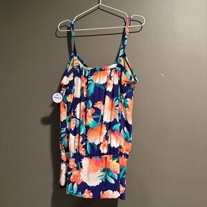 Swimsuits For All Colorful Floral Tankini Top Size 18